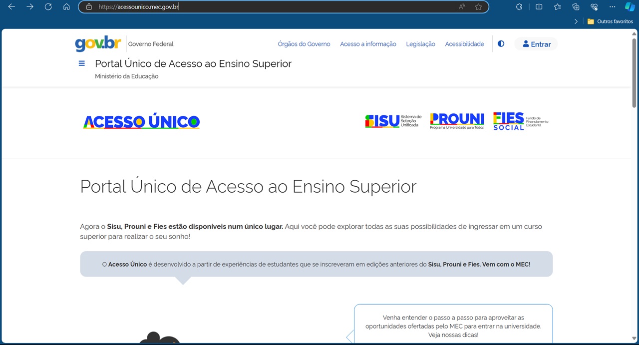 Portal Único de Acesso ao Ensino Superior 